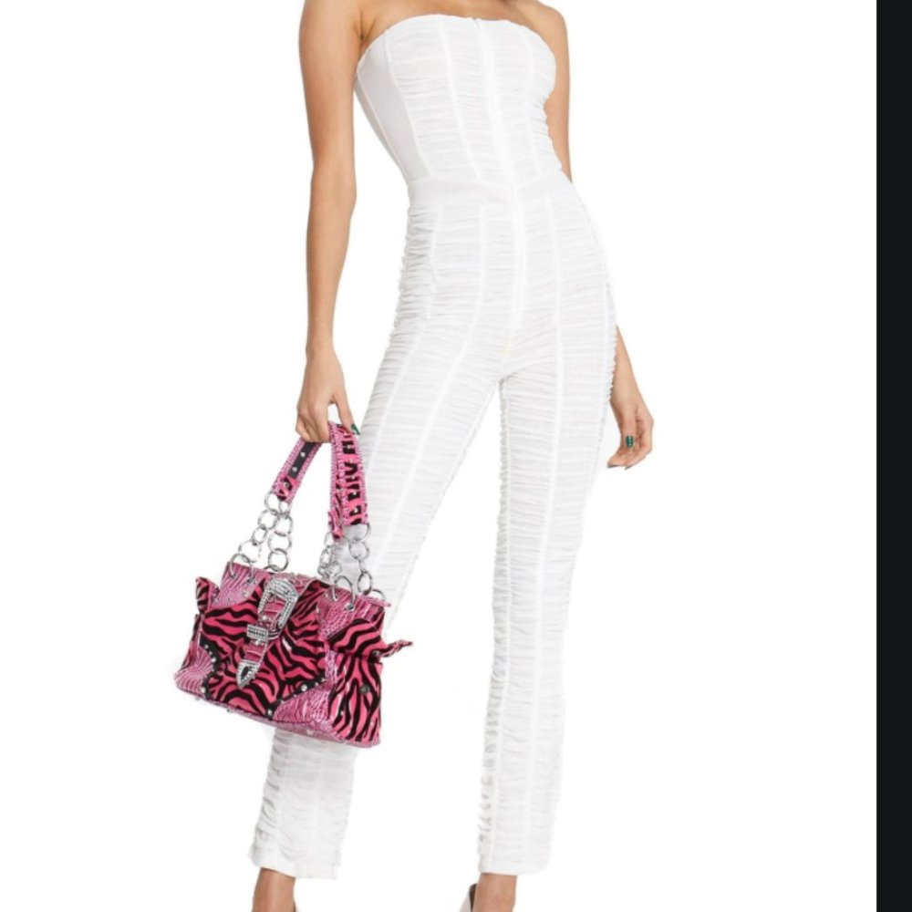 I.A.M. GIA OPHELIA STRAPLESS JUMPSUIT Sz XS